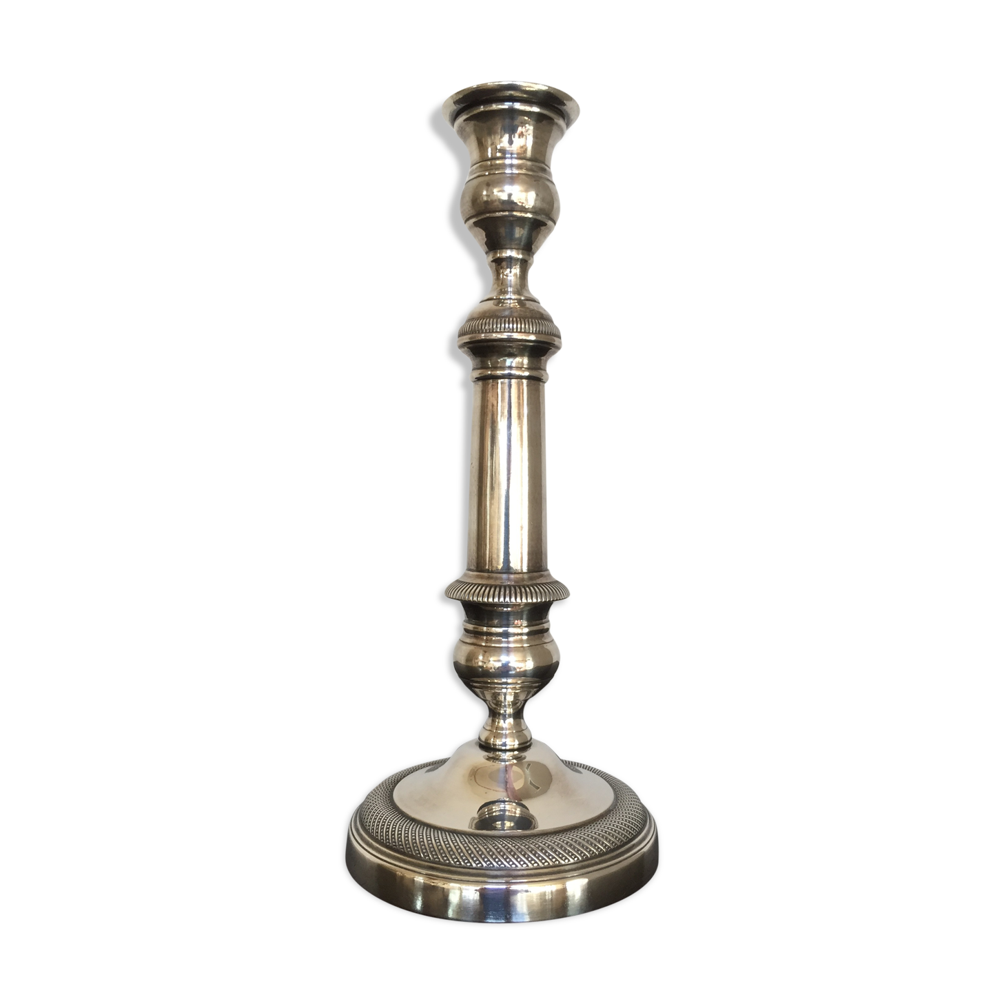 Silver metal bougeoir