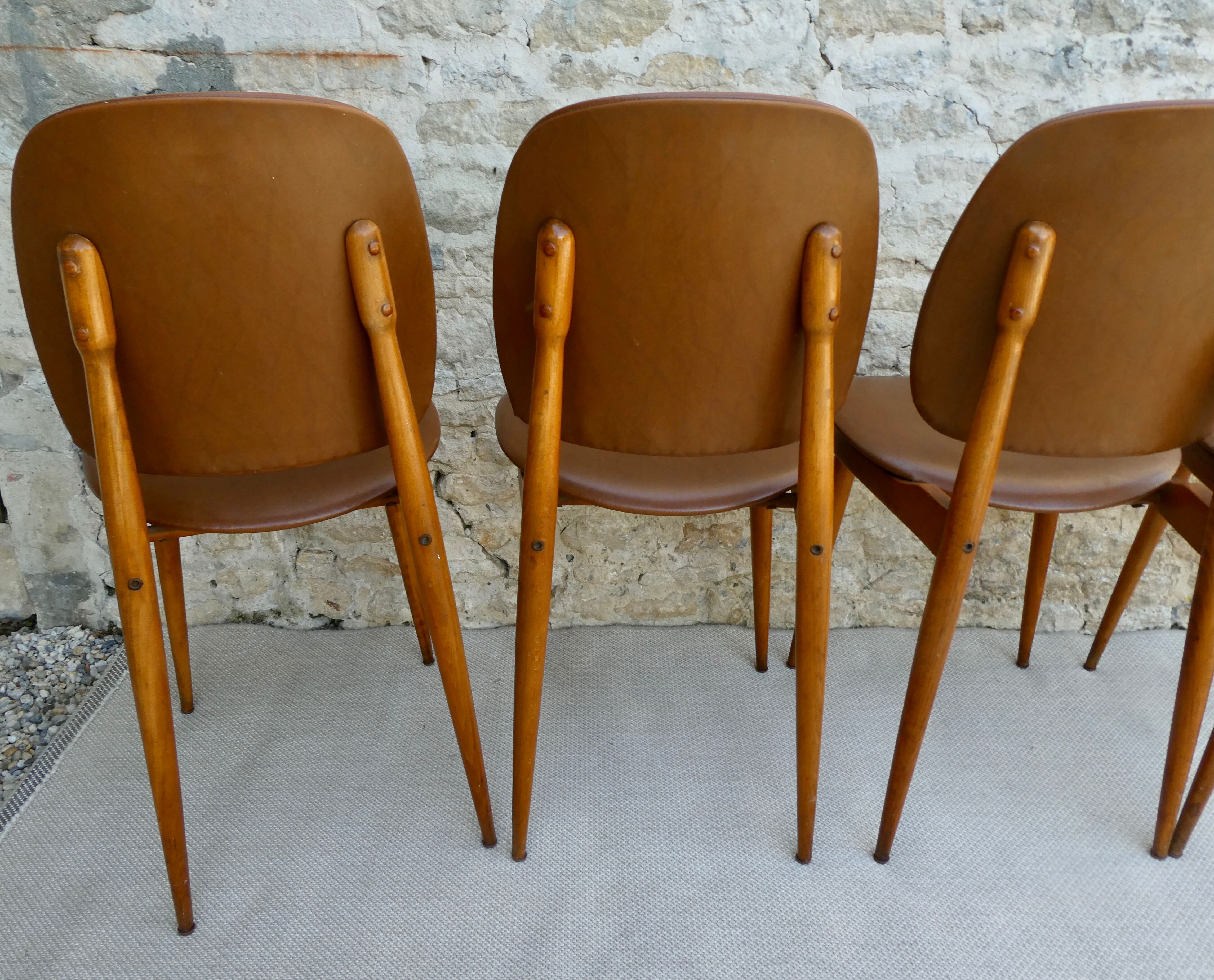 4 Baumann chairs, 60s