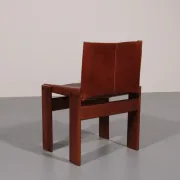 Tobia & Afra Scarpa 'Monk' chairs – walnut & cognac saddle leather