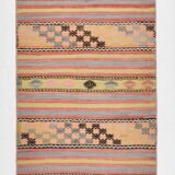2x9 Green & Red Kilim Runner Rug, 80x287Cm