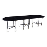 Maison Jansen table à manger Royal extensible laque noire 1960