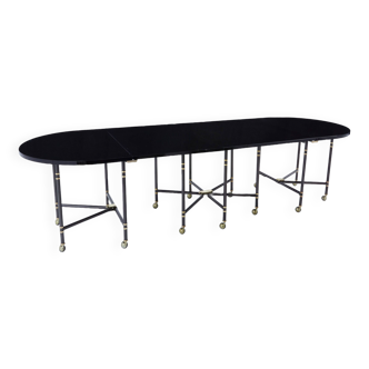 Maison Jansen table à manger Royal extensible laque noire 1960