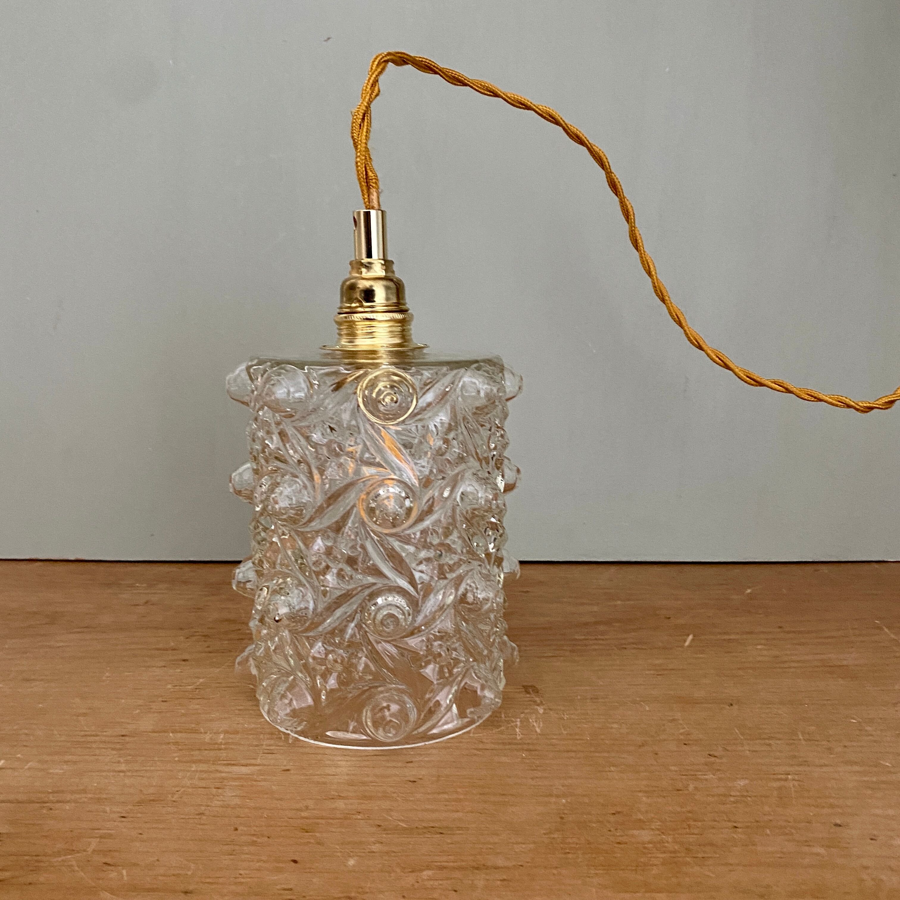 Vintage molded glass globe walker