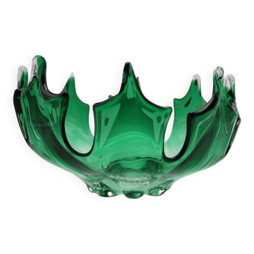 Vintage Murano Glass Green Bowl, 1960s