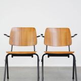 Set of 8 Vintage Dining Chairs with Armrests