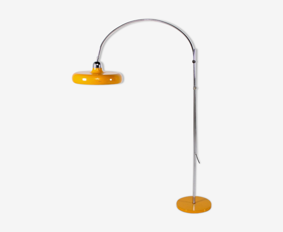 Lampadaire ajustable et orientable jaune 1970s