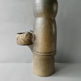 Large stoneware candlestick signed Denise Pointu, stoneware from Puisaye