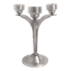 3-light solid stainless steel chandelier Height 22.5 cm Late 1960s