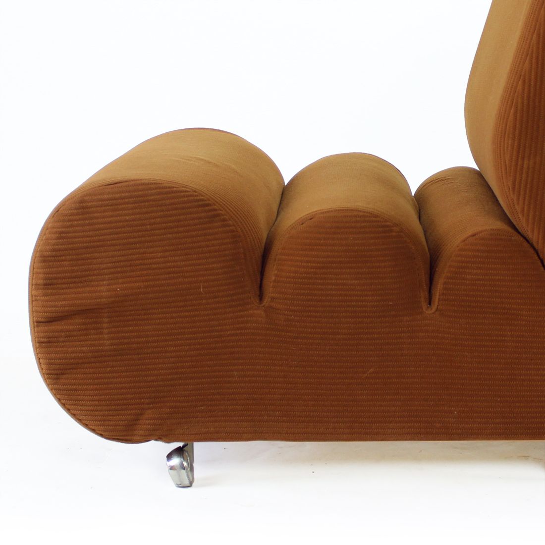 Armchair in brown fabric, czechoslovakia 1970s
