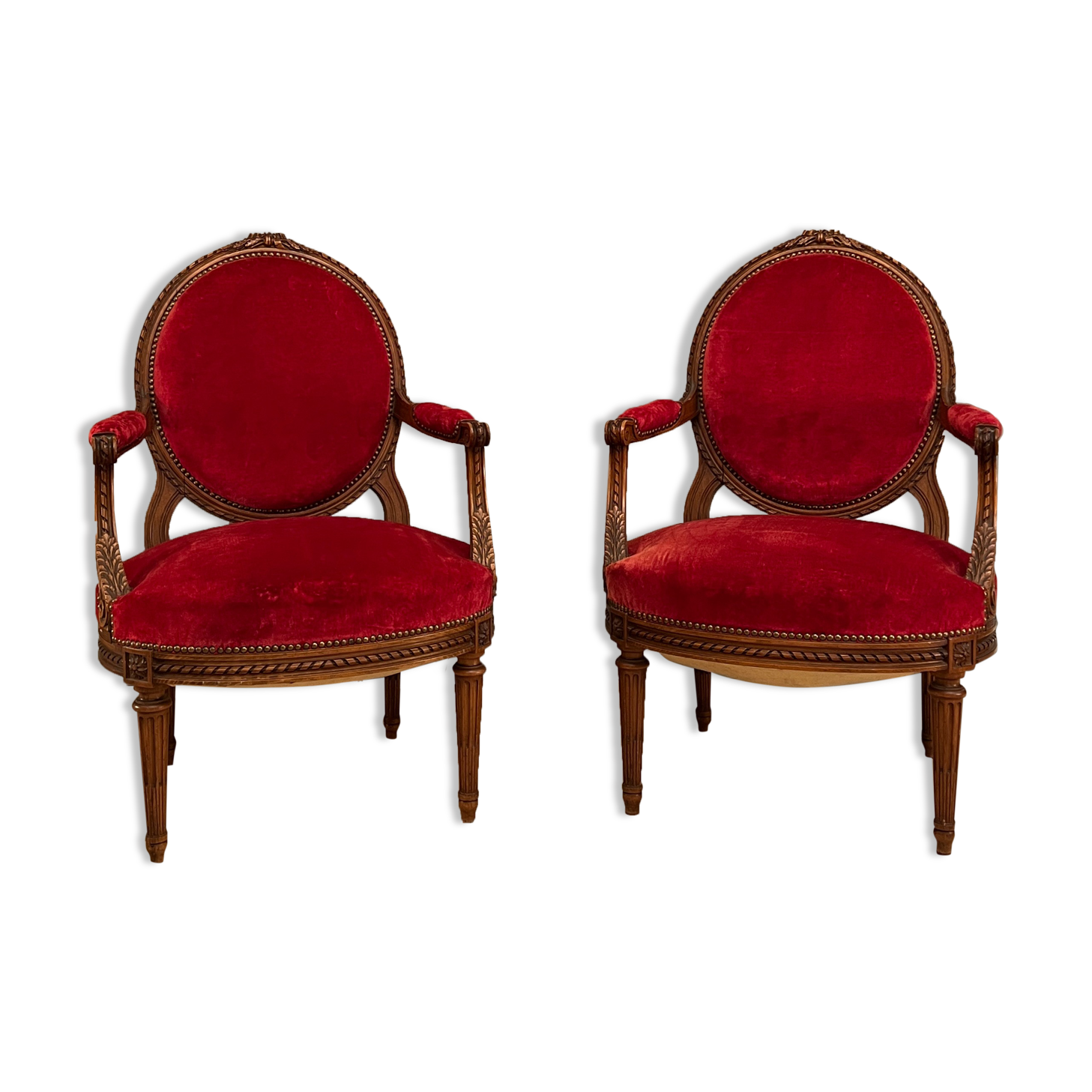 Paire de fauteuils de style Louis XVI époque fin XIXeme