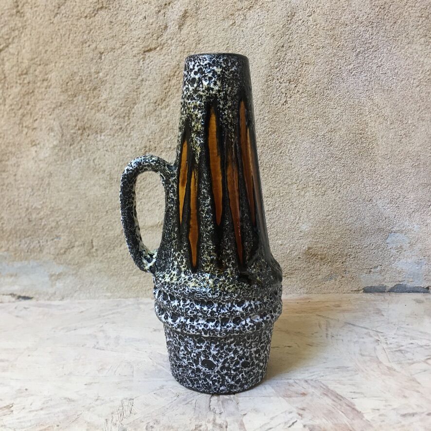 Flamed vase - West german fat lava