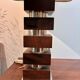 Large vintage architectural table lamp – Stacked Wood & Metal Base