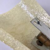 Applique murale en plexi jaune et métal doré années 60-70