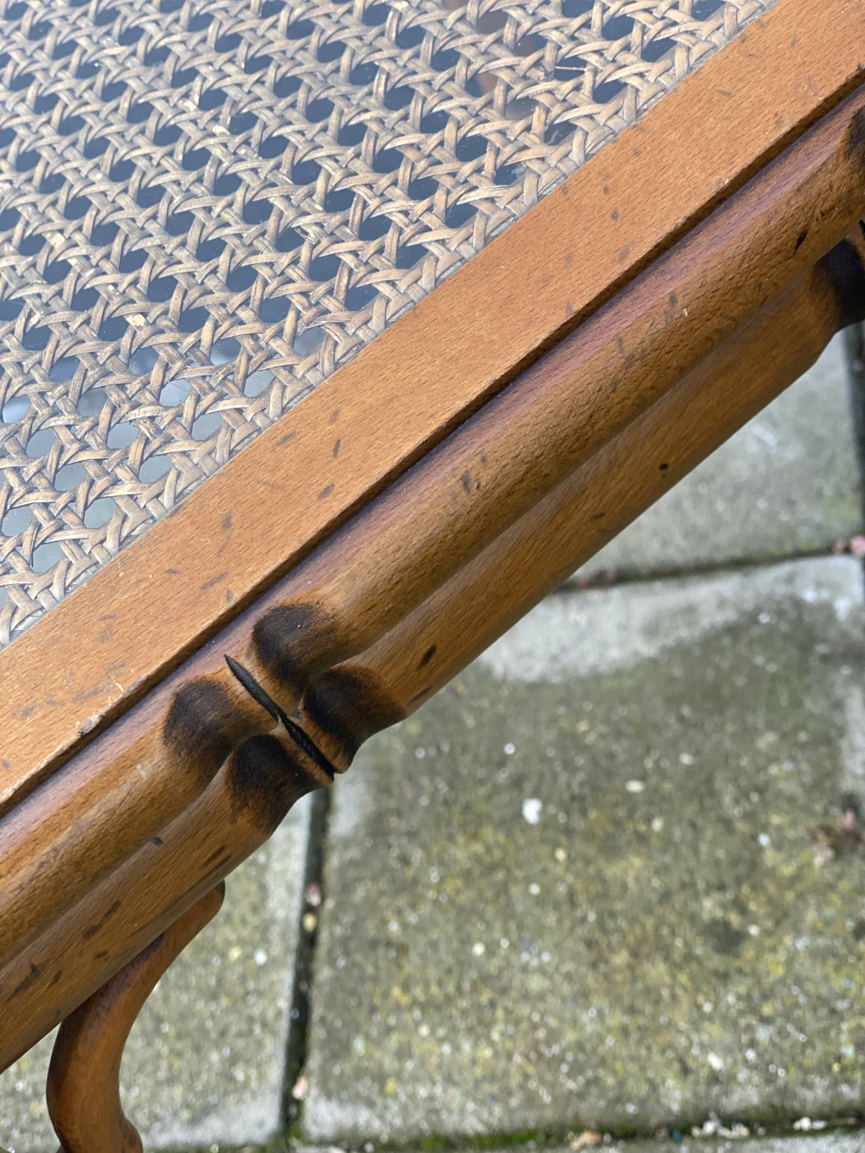 Faux Bamboo and Glass Side Table