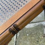 Faux Bamboo and Glass Side Table