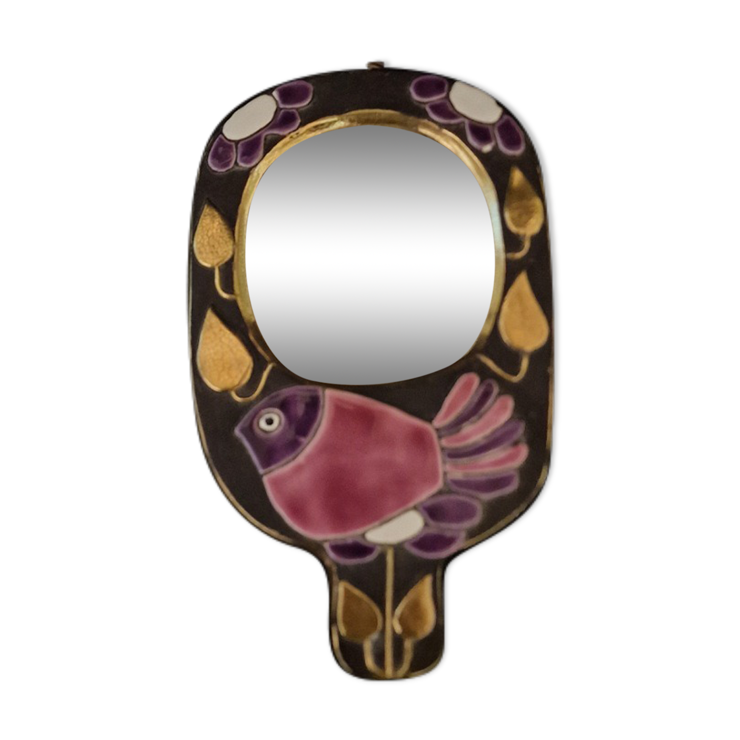 Vintage mirror Mithé Espelt ceramic