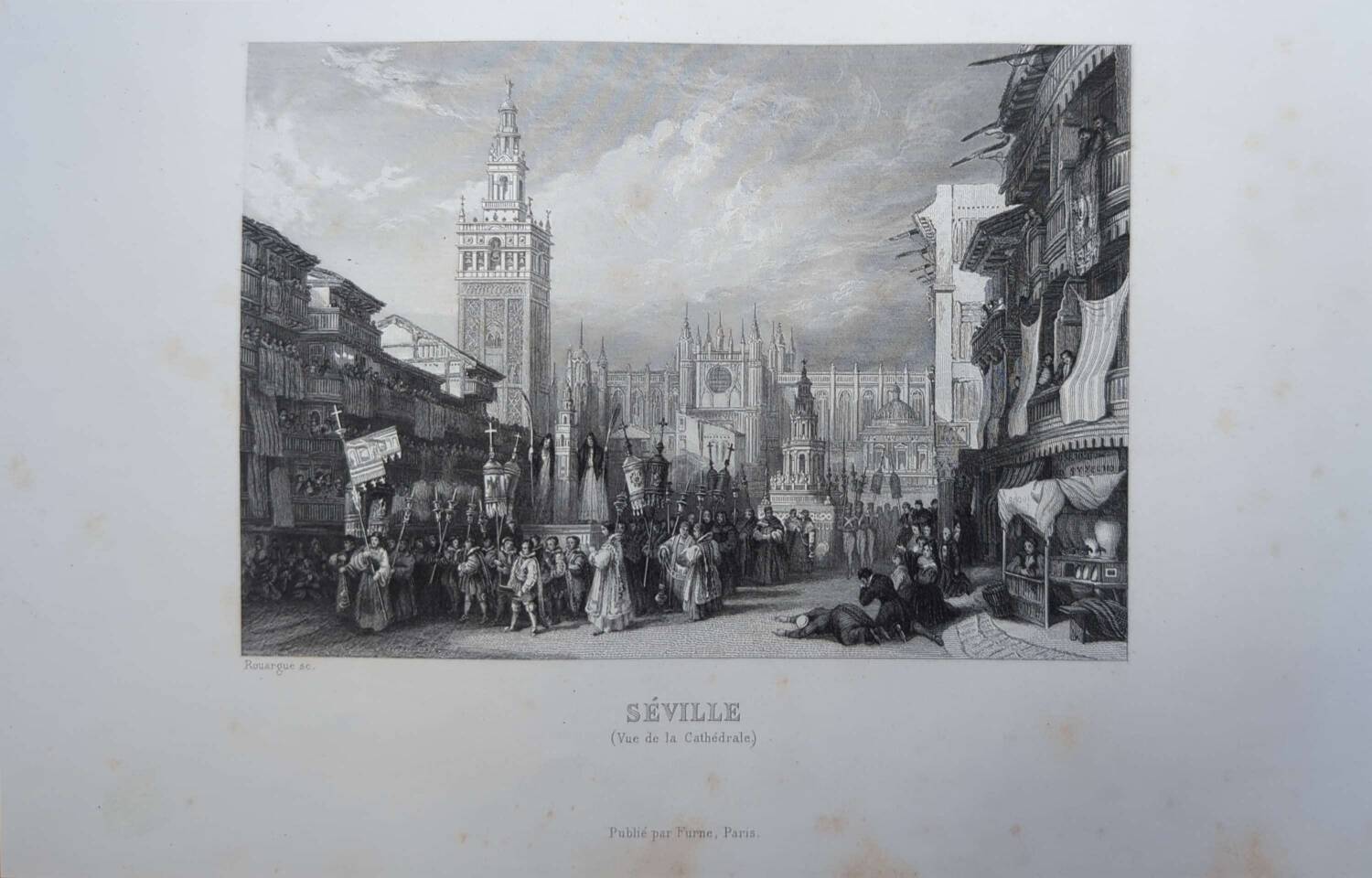 Seville, Spain, printed illustration from 1841.