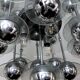 Reggiani, Vintage Italian Space Age Glass and Chrome Chandelier, 1970s