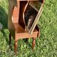 Vintage Dark Brown Wood Side Table - Vinyl Record Book Holder