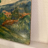 Oil on panel landscape countryside