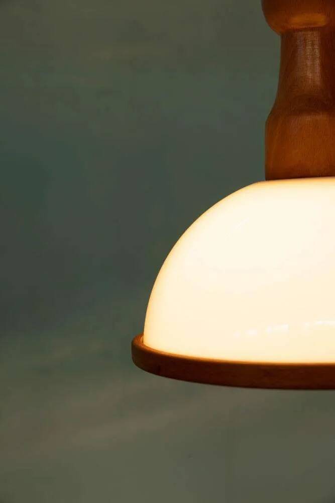 Bohemian 70s mushroom pendant lamp