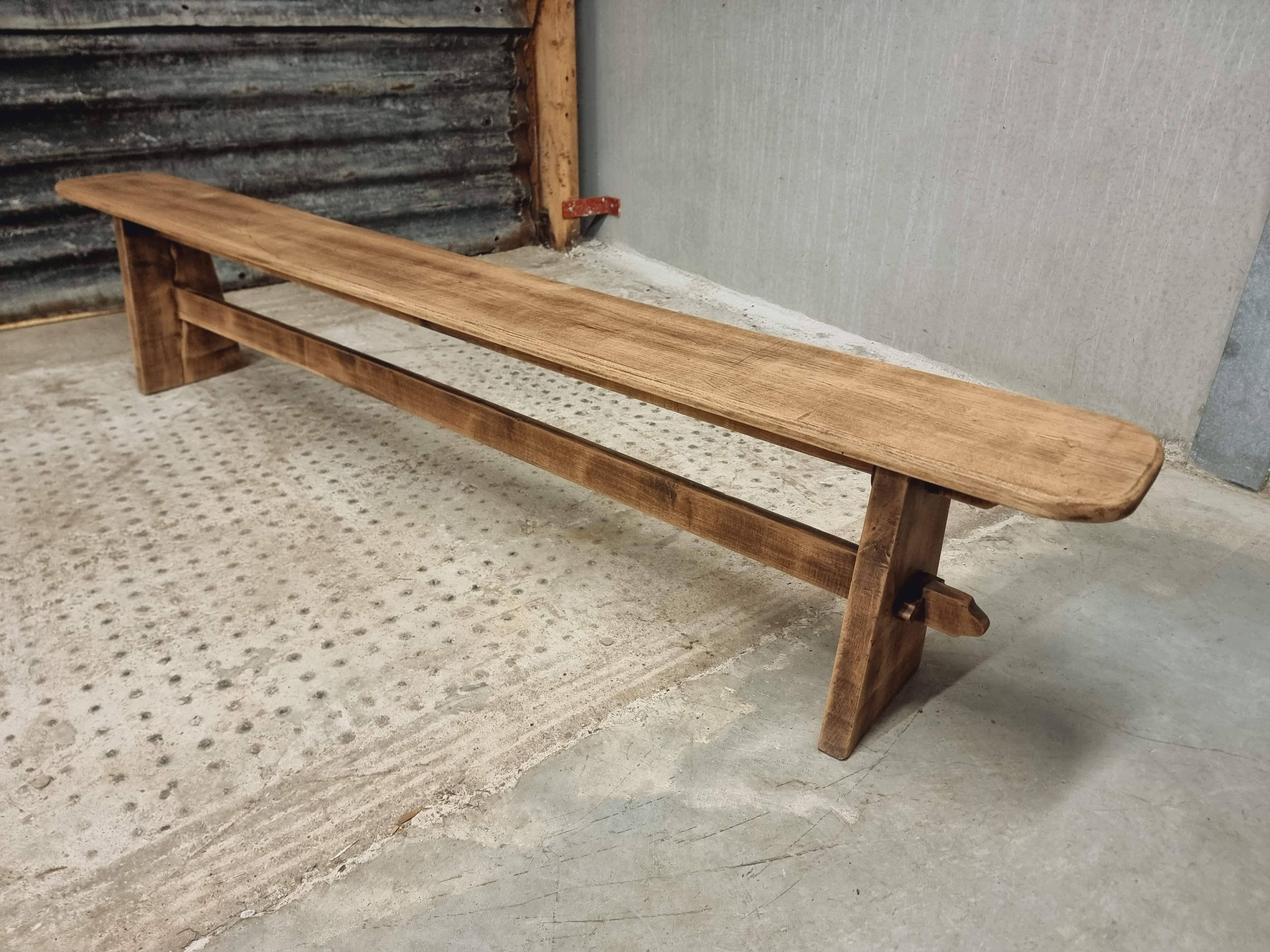 Old wooden bench side table 26 x 230 cm