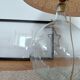Dame-Jeanne XXL glass floor lamp with vintage lampshade.