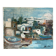 Village by the water, oil on panel signed Morabia.