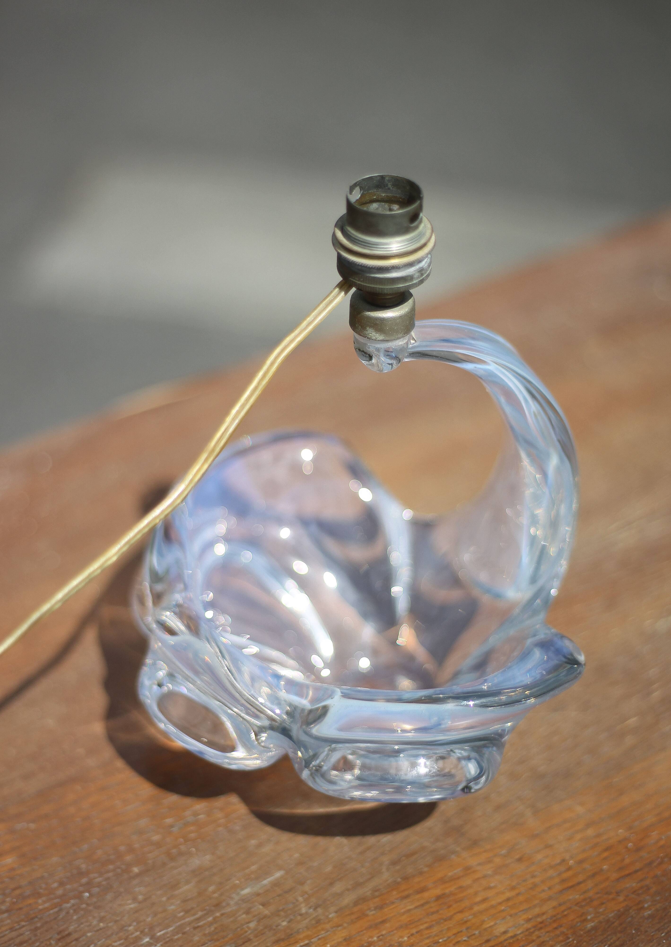 vintage crystal lamp, opalescent lamp base, bedside lamp, crystal table lamp, decoration