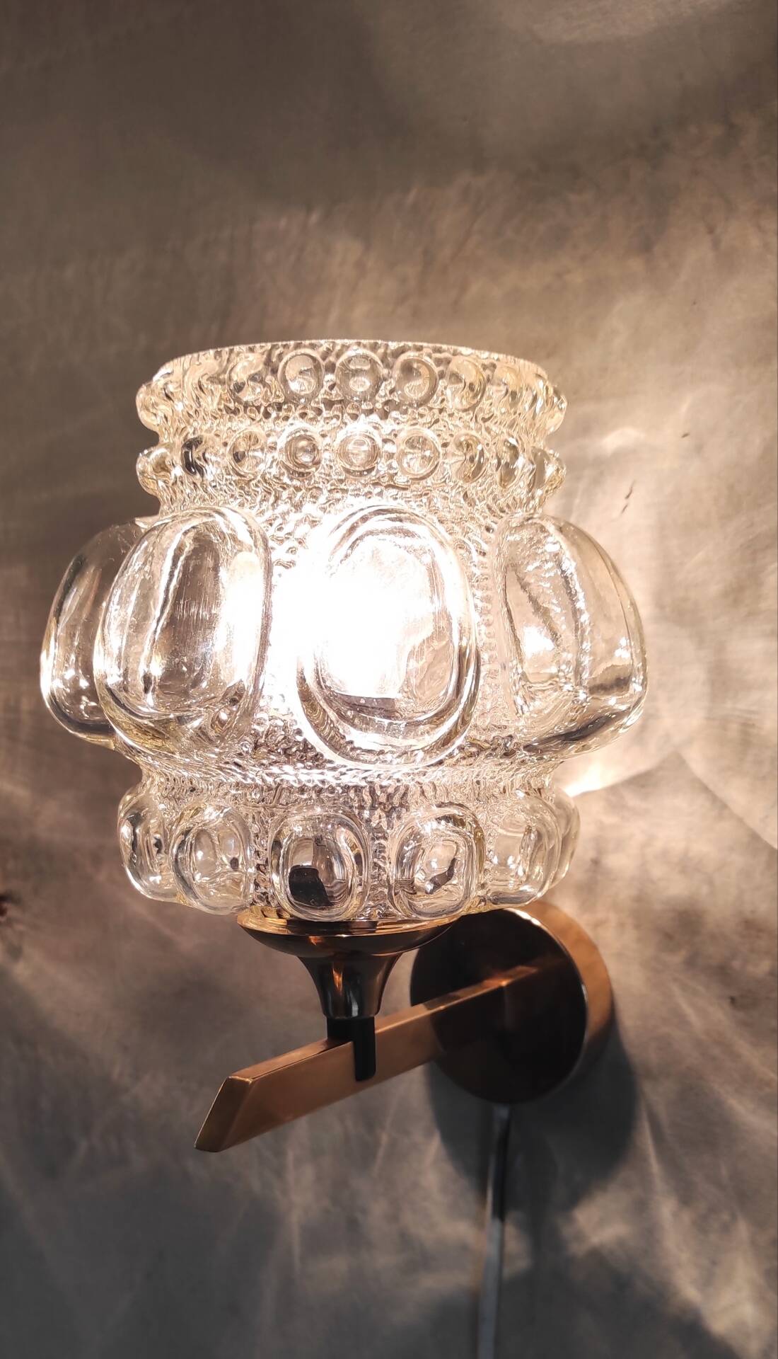 Brass and glass wall lights by Helena Tynell - 1970s