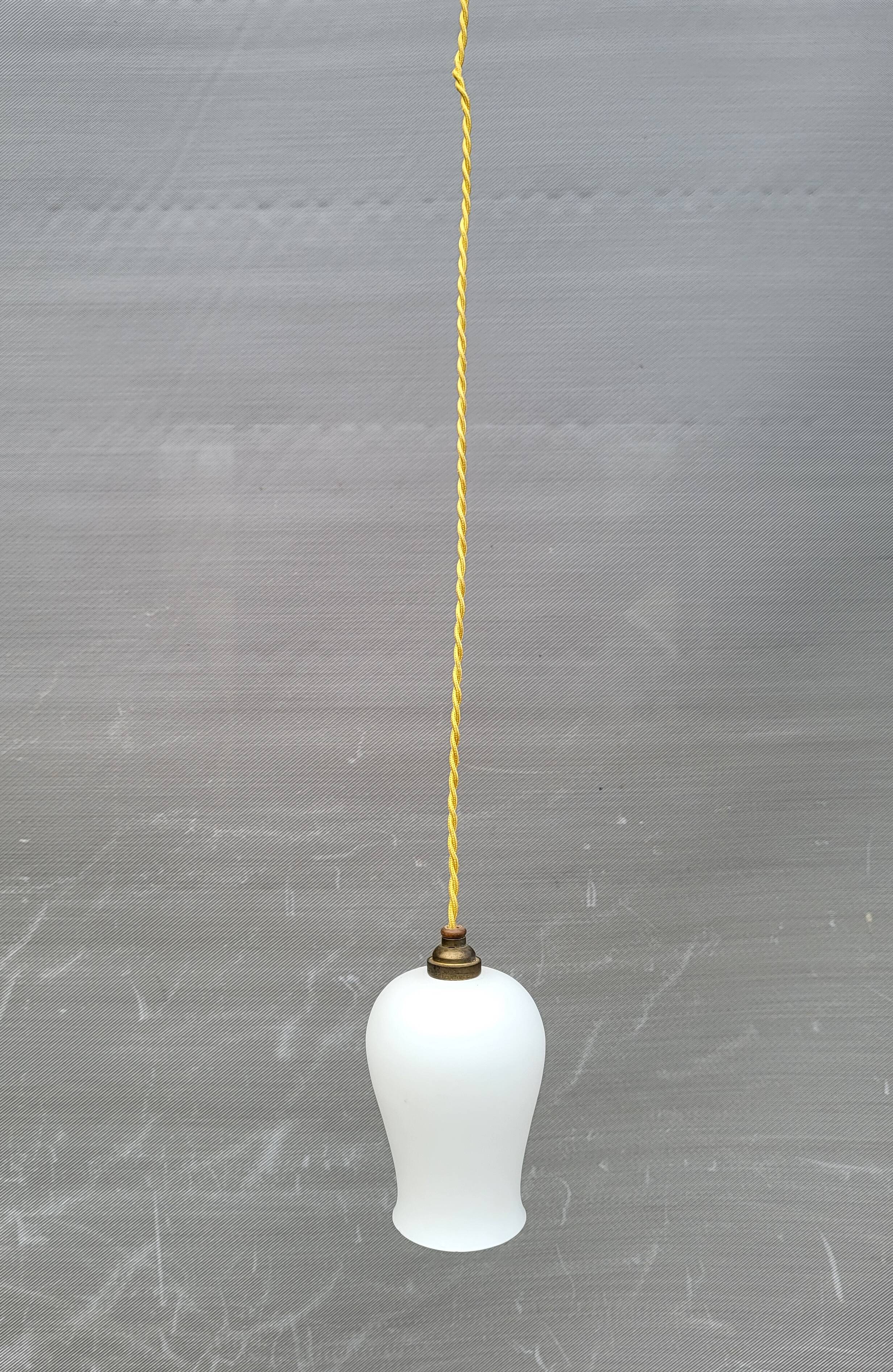 Opaline glass tulip pendant light