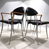 Set of four Coro dining chairs by Luigi Origlia, 1980