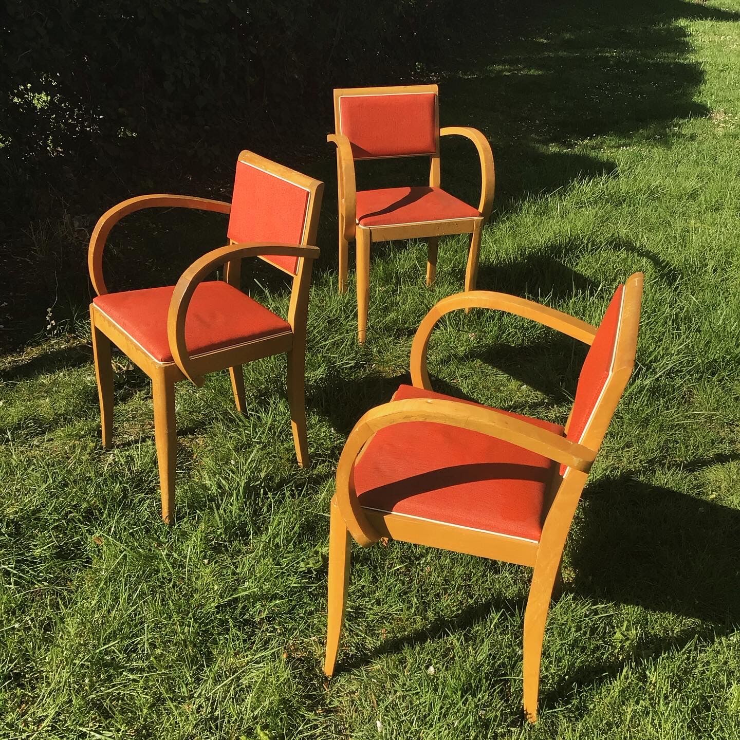 Trio de fauteuils bridge Rockabilly 1950