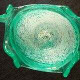 Blown glass empty pocket, thick, free-form, 80s design