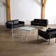 Horst Brüning Model 6912 two seater sofa in black leather for Kill International, Germany 1967