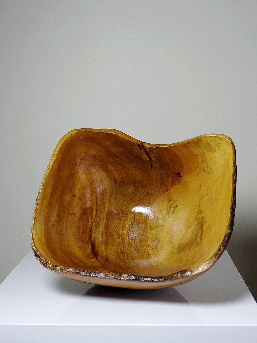 Large olive wood bowl Riviera brutalist craftsmanship circa 1950