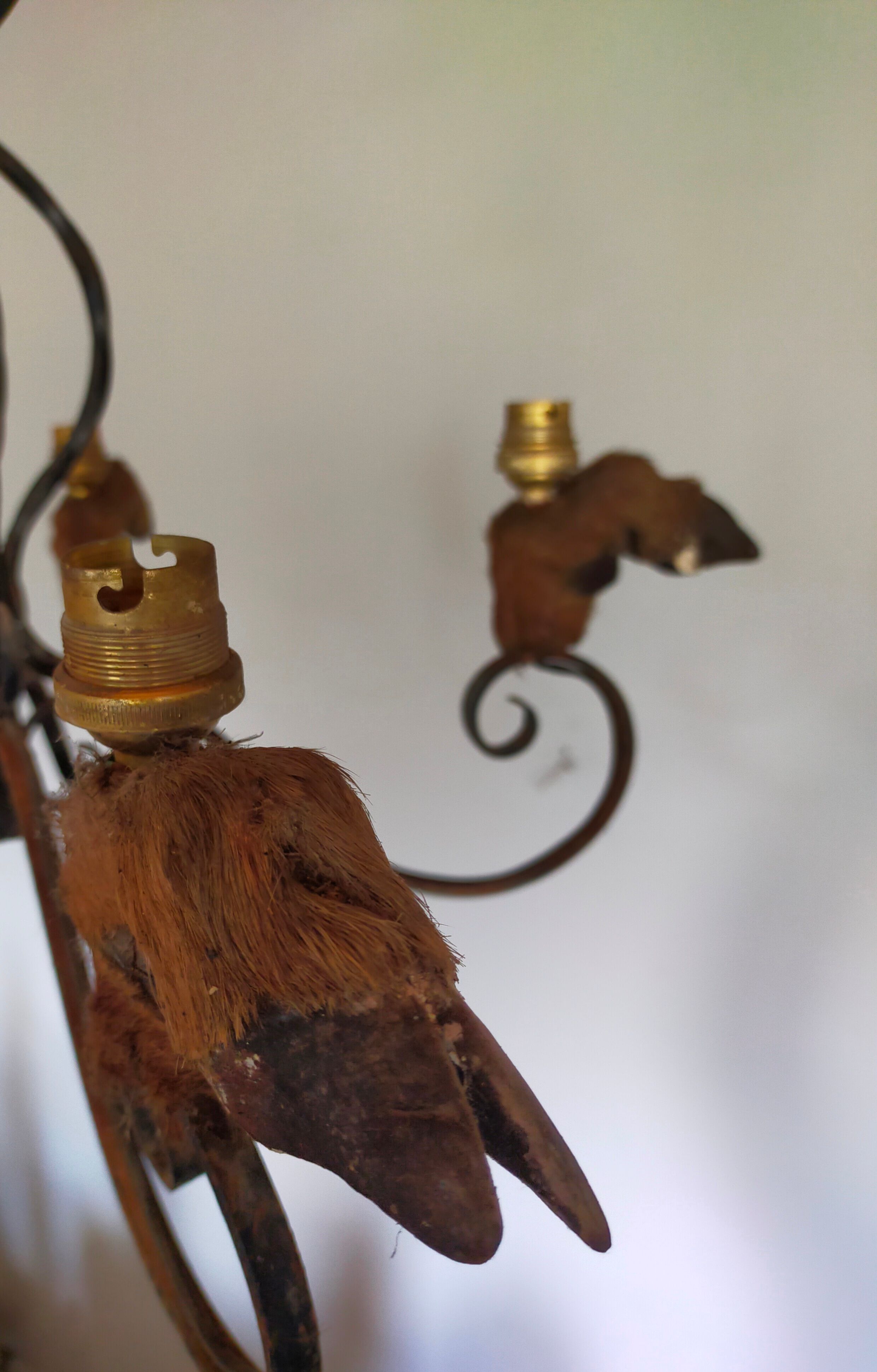 Wrought iron hunter chandelier