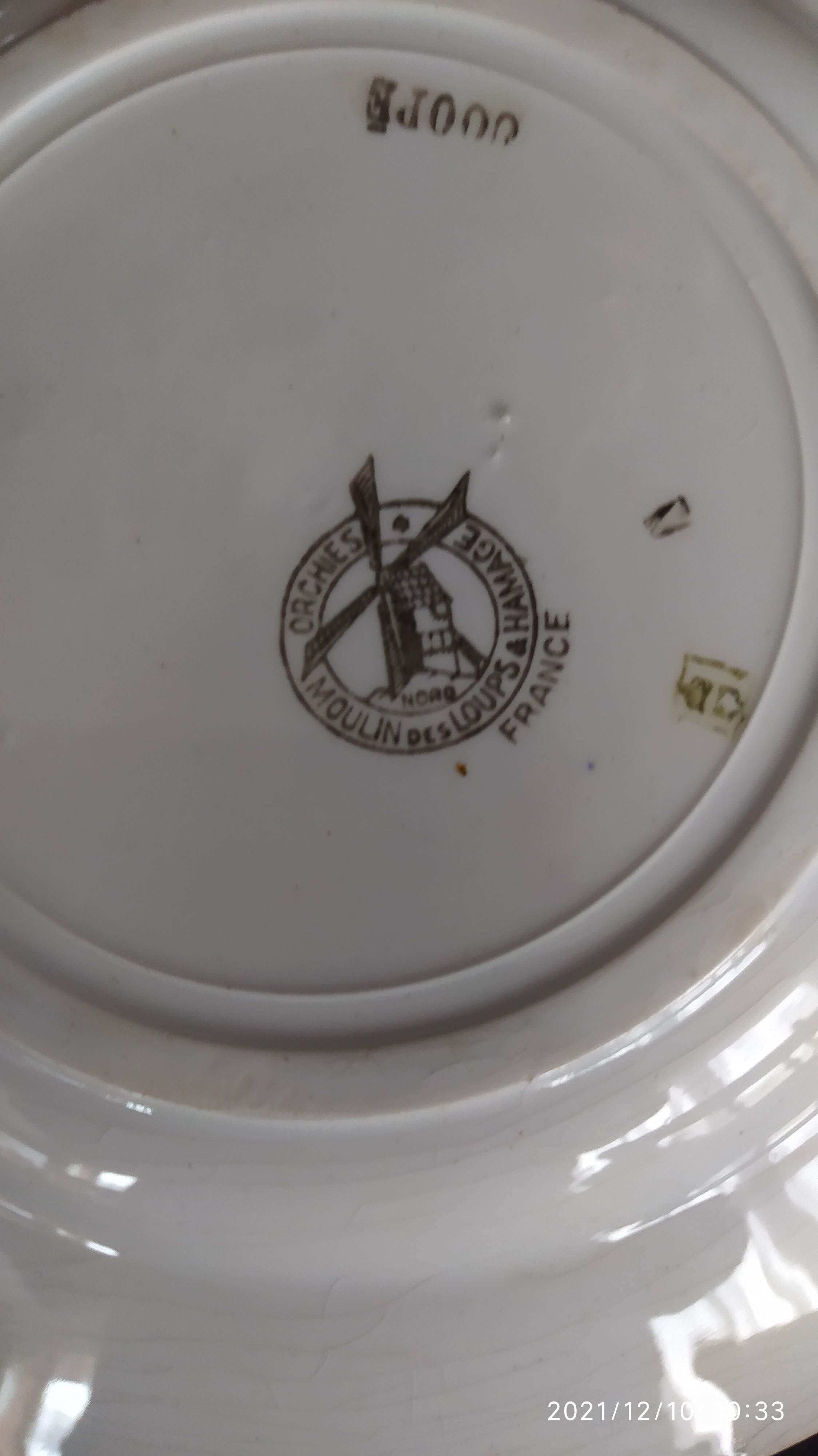 Series of 6 plates Moulin des Loups model Coopé