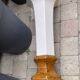 Column wears vintage plant