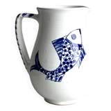 Hand decorated ceramic pitcher