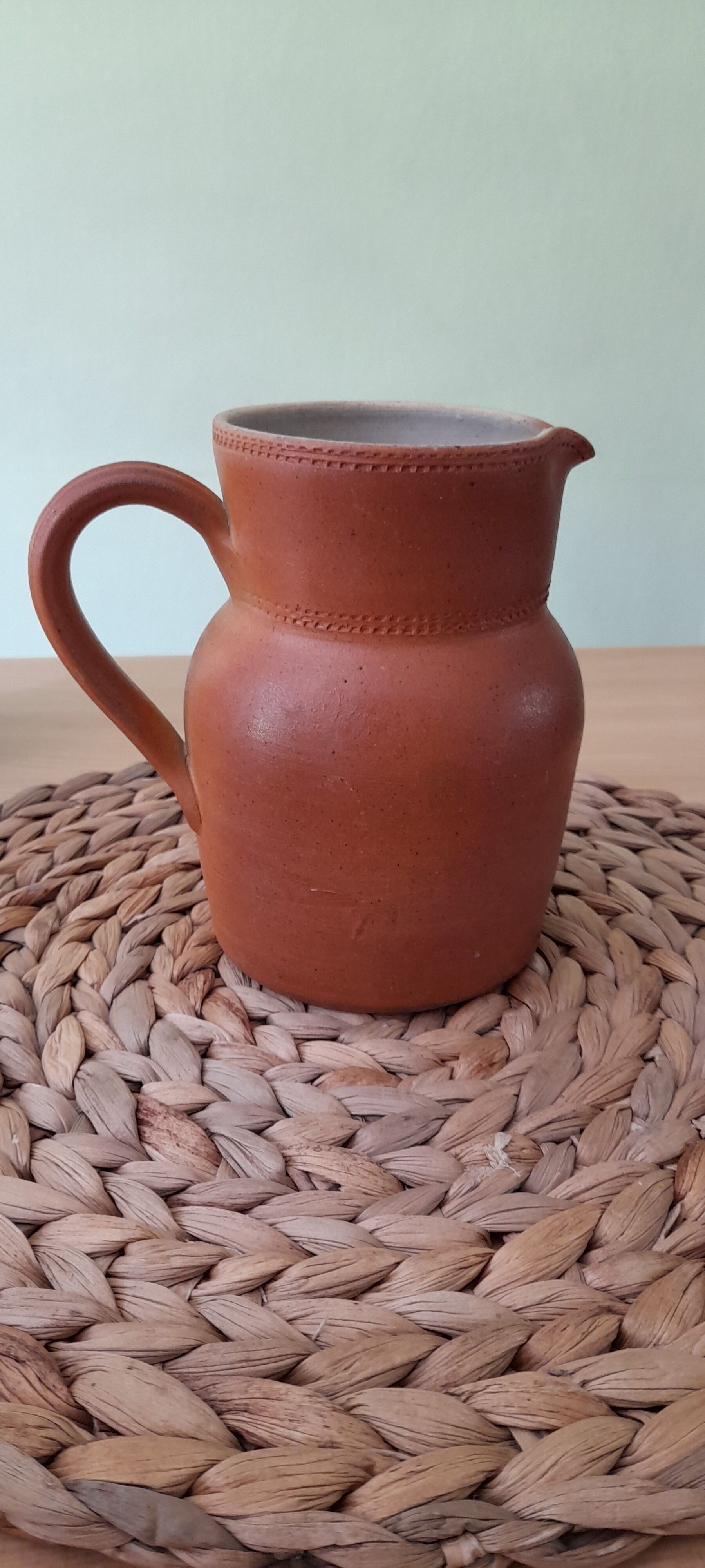 Clean raw and pure sandstone milk pot / 1/2l - Berry sandstone, 1960 about
