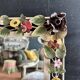 Italian wall mirror in polychrome floral metal, 1950s