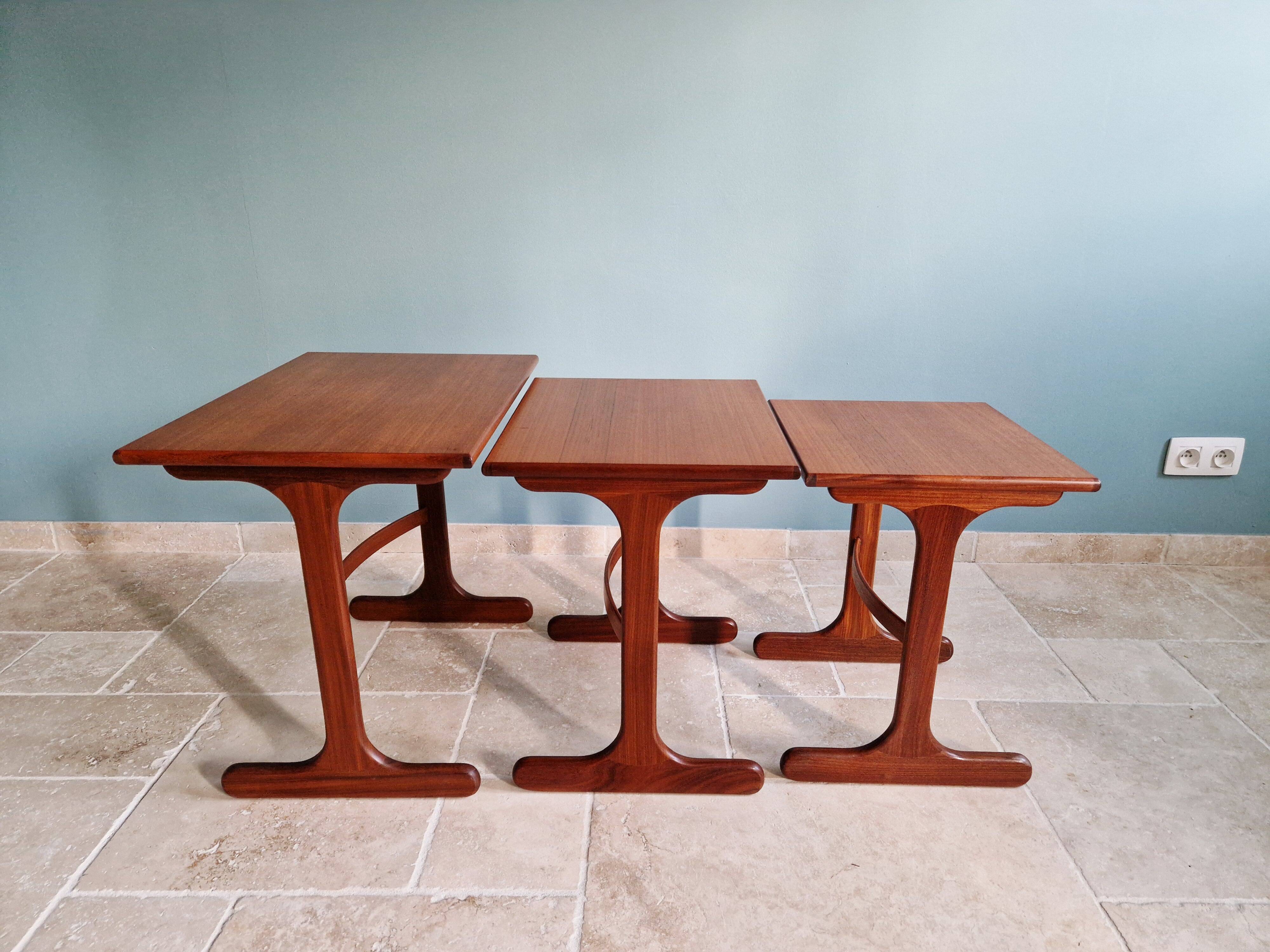 Set of 3 nesting tables in teak, Gplan, 1960s.