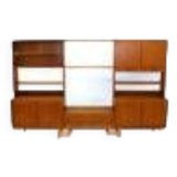 Scandinavian vintage bookcase in teak and beech from Brantorps 1960s Sweden