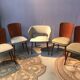 Set of 4 chairs and 1 armchair design 50s