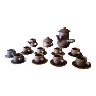 Vintage stoneware coffee set from the 60s, Maine Sars Pottery
