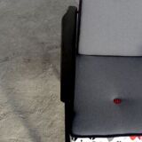 Fauteuil vintage des années 60 gris "feuilles"