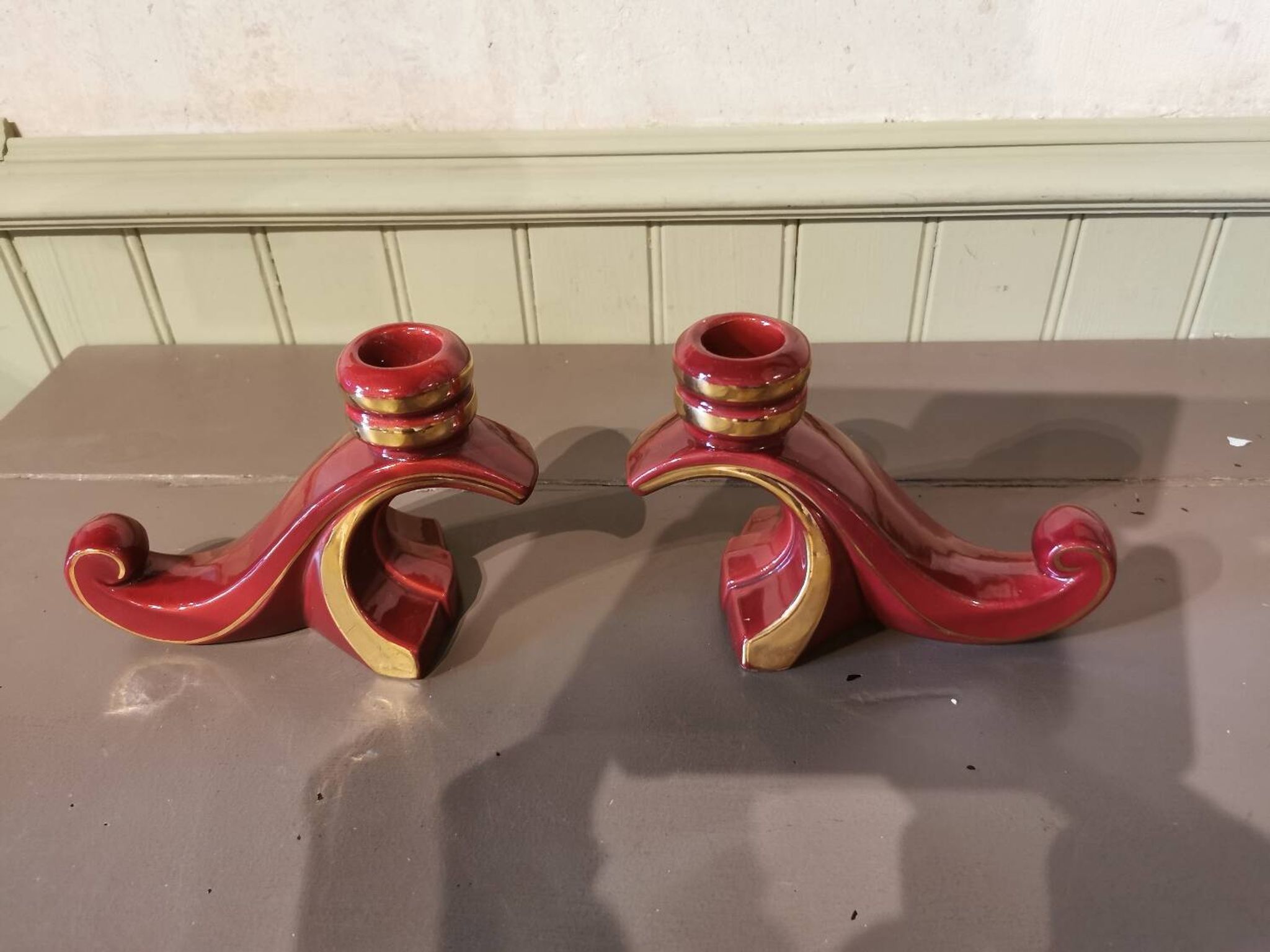 Paire de bougeoirs vintage