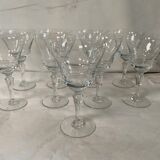 Ensemble de 10 verres vintage gravés