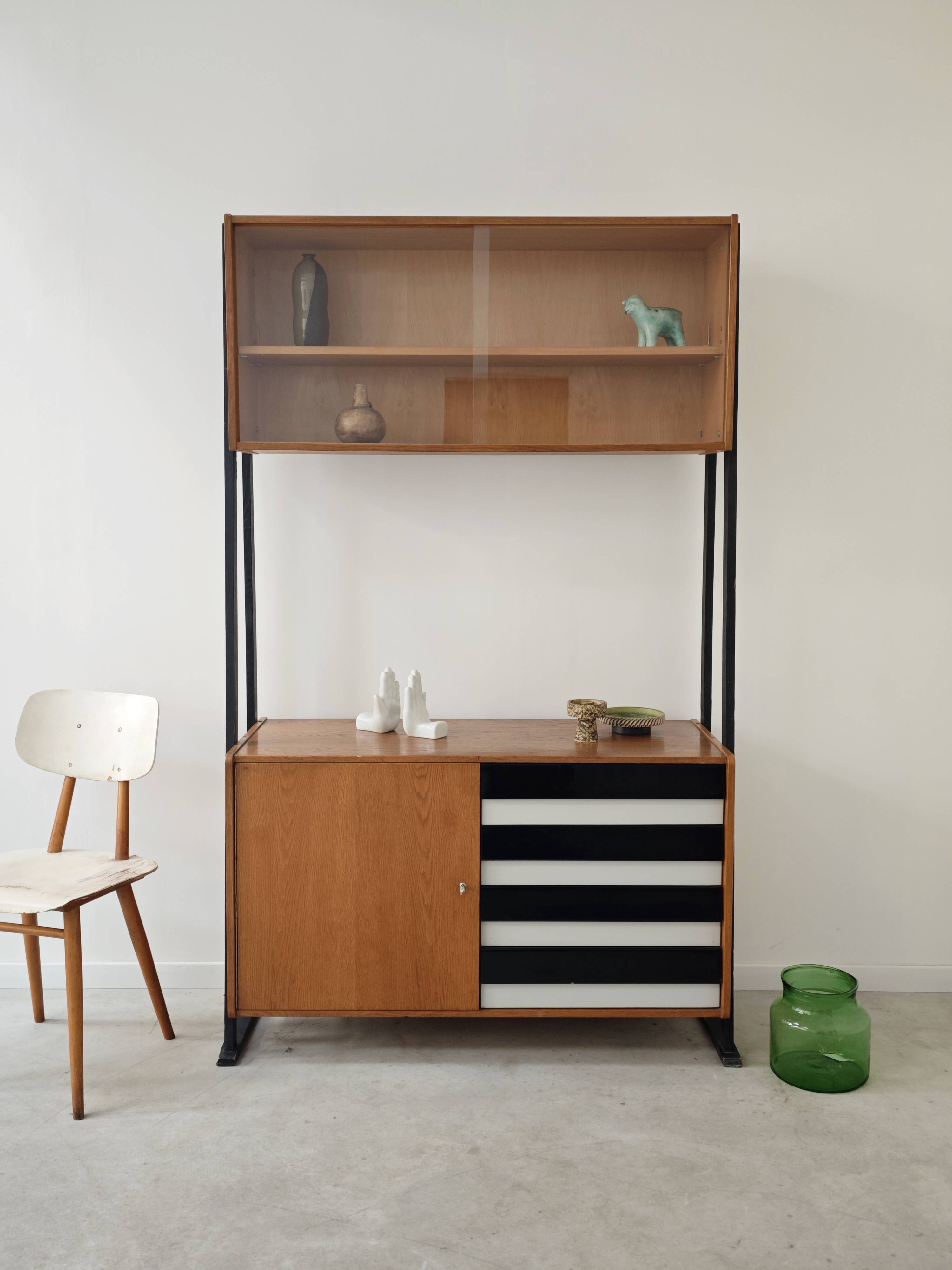 Library buffet U 458 black by Jiri Jiroutek for Interier Praha 1960